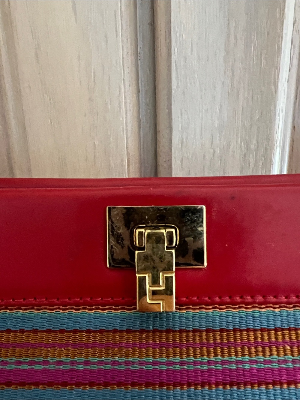 Vintage Lambertson Truex Red Striped Shoulder Bag - Picture 3 of 9